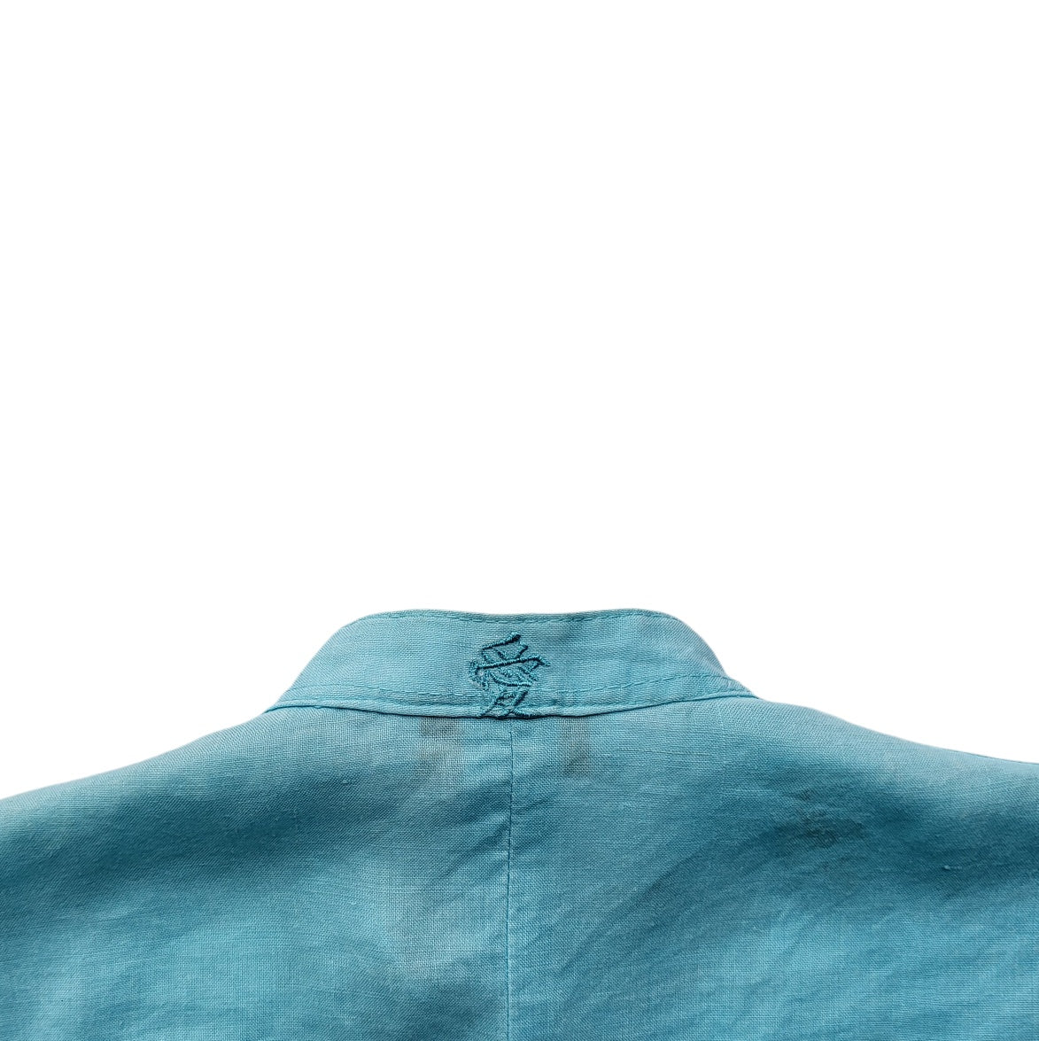 Blusa mujer Carretel Azul con letras chinas bordadas talla 10