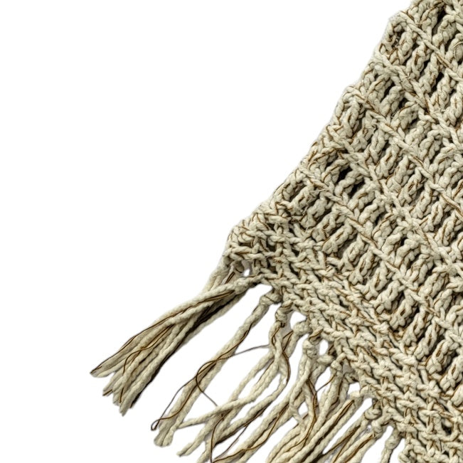 Ruana - Chal - poncho mujer blanco y café talla única