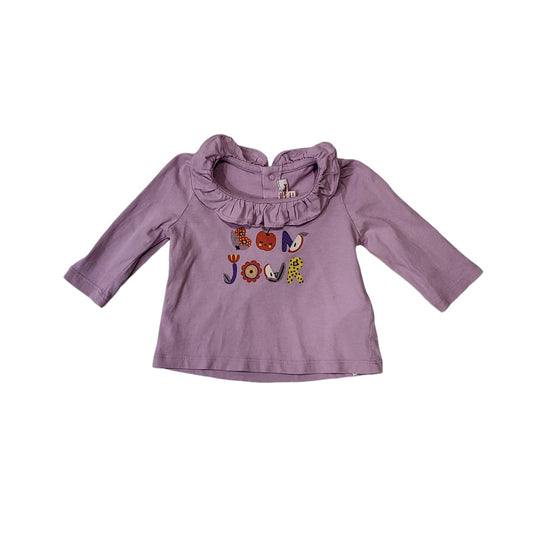 Camiseta niña Du Pareil lila Con cuello de bolero Talla 3 meses