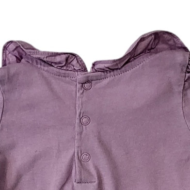 Camiseta niña Du Pareil lila Con cuello de bolero Talla 3 meses