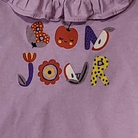 Camiseta niña Du Pareil lila Con cuello de bolero Talla 3 meses