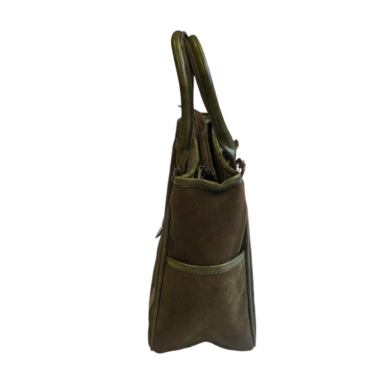 Cartera mujer &nbsp; verde carnaza con cuero liso
