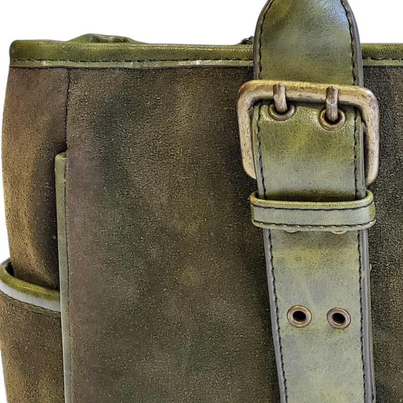 Cartera mujer &nbsp; verde carnaza con cuero liso