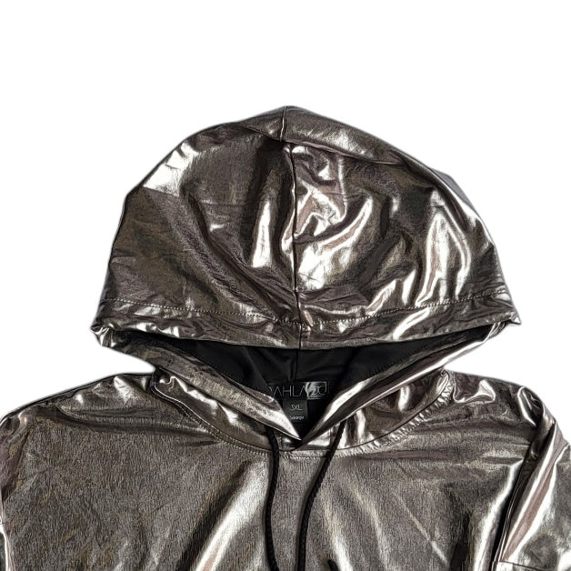 Hoodie mujer Dahla plateado brillante talla 3XL