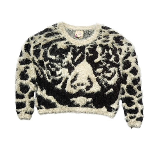 Saco tejido mujer Sybilla beige y negro peludo animal print de oso talla L