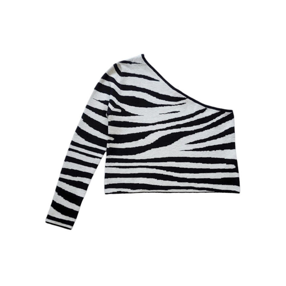 Crop top mujer Dahla blanco y negro Zebra talla2XL