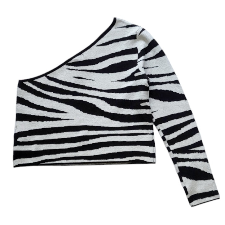 Crop top mujer Dahla blanco y negro Zebra talla2XL