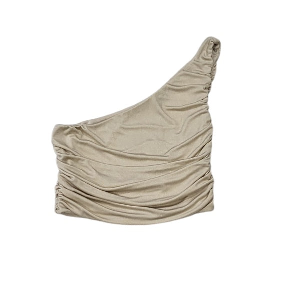 Crop top mujer Dahla champaña con brillos talla 3XL