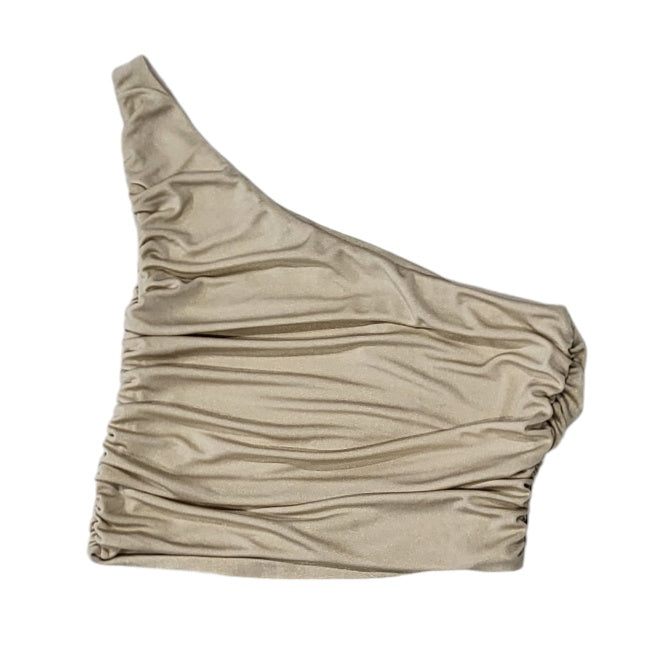 Crop top mujer Dahla champaña con brillos talla 3XL