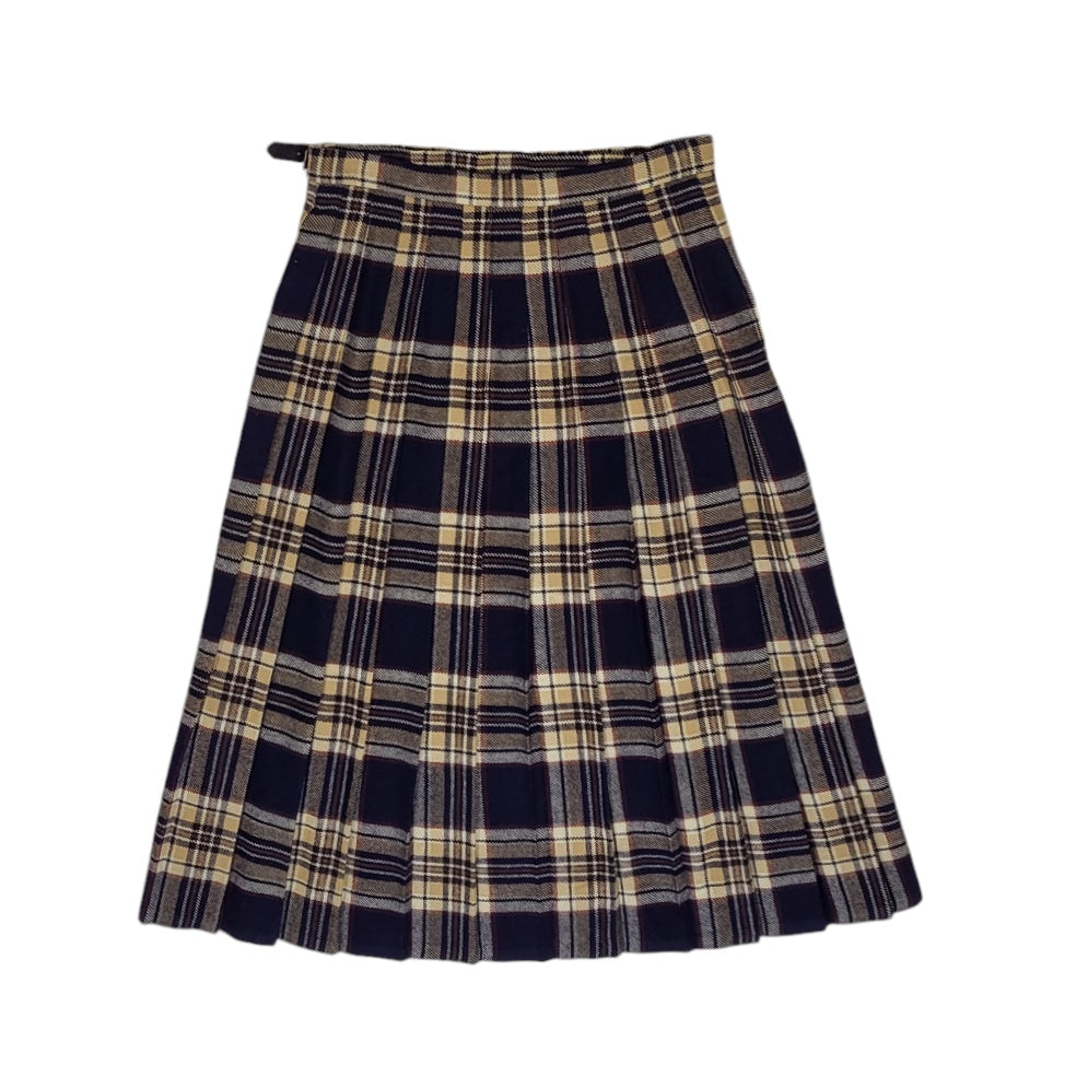 Falda mujer Pure new wool azul y beige escocesa Largo midi talla 10