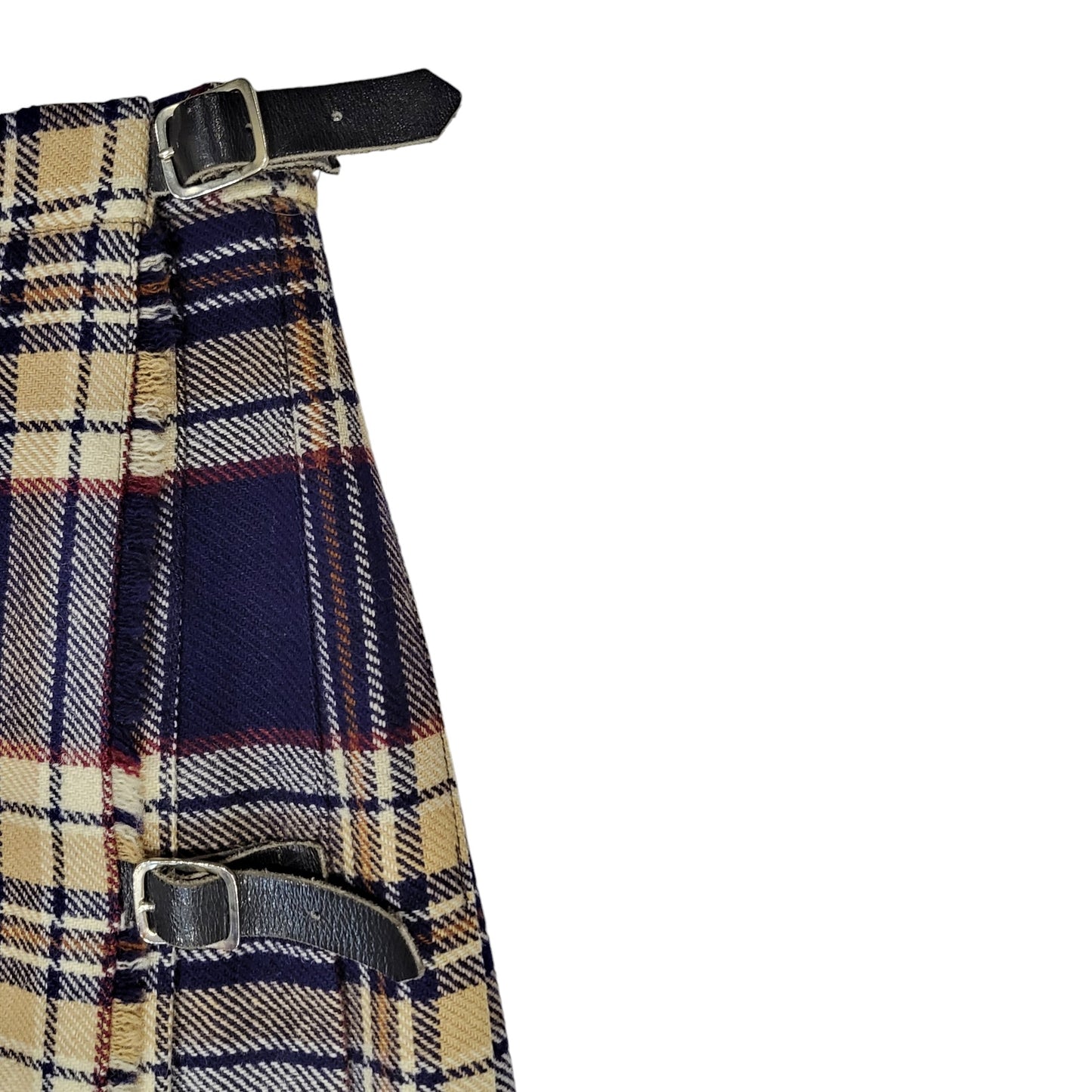 Falda mujer Pure new wool azul y beige escocesa Largo midi talla 10