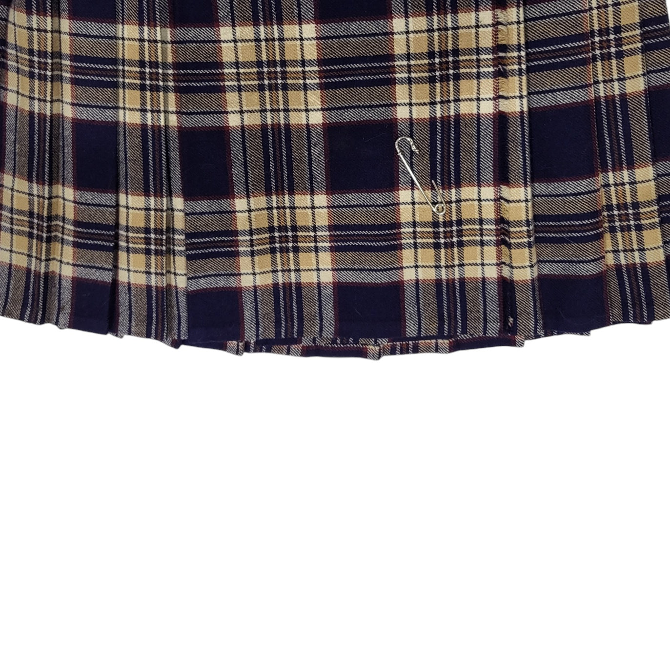 Falda mujer Pure new wool azul y beige escocesa Largo midi talla 10