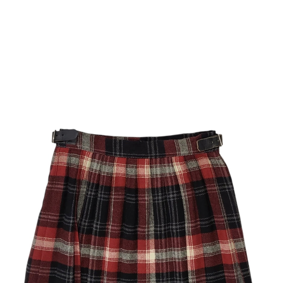 Falda mujer Pure new wool rojo y negro  escocesa Largo midi talla 10