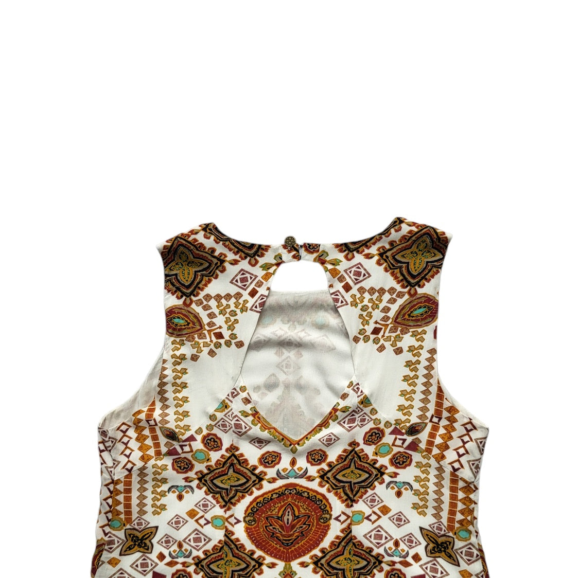 Vestido mujer University Club blanco con print geométrico midi Talla L