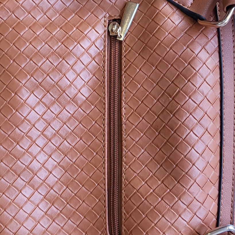 Cartera mujer Aquarella camel textura de cuadros