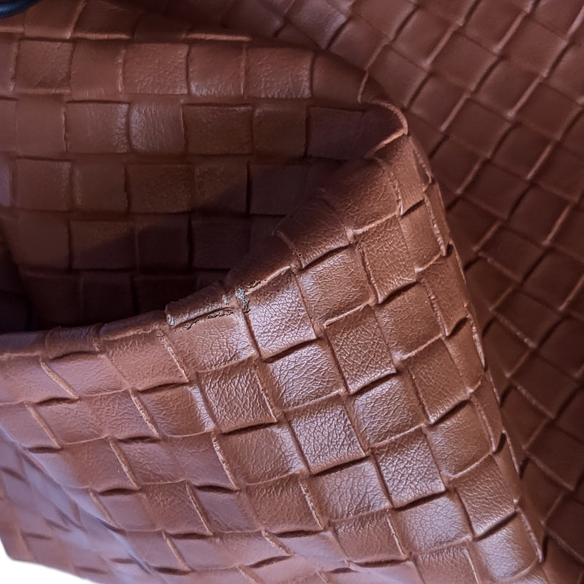 Cartera mujer Aquarella camel textura de cuadros