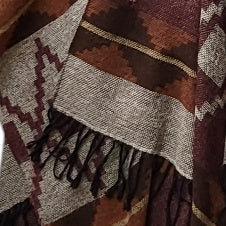 Ruana - Chal - poncho mujer   morado y gris