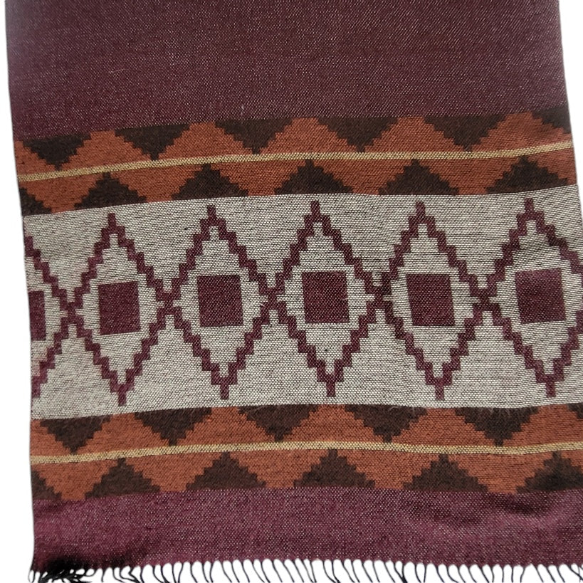 Ruana - Chal - poncho mujer   morado y gris