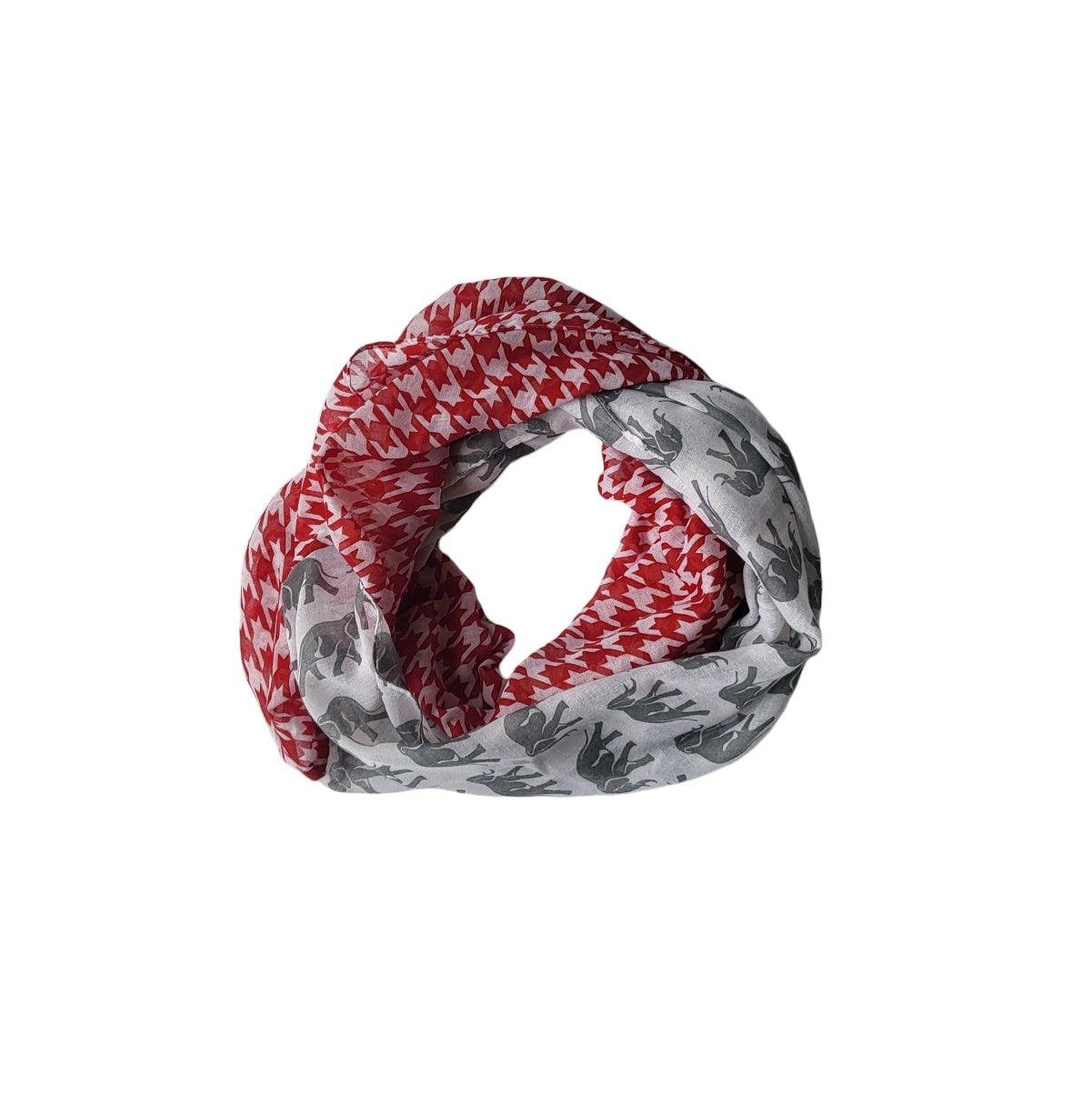 Cuello - Bufanda mujer blanco cuello con print de elefantes