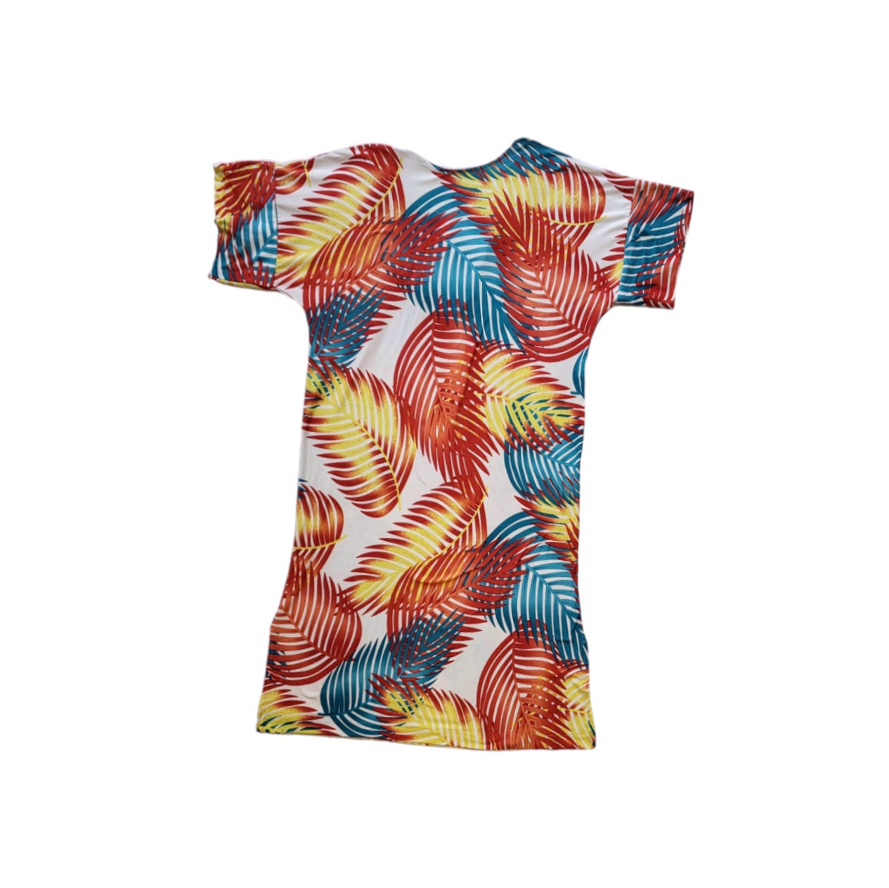 Salida de baño &nbsp;mujer &nbsp; blanco Print de hojas naranjas y azules talla L