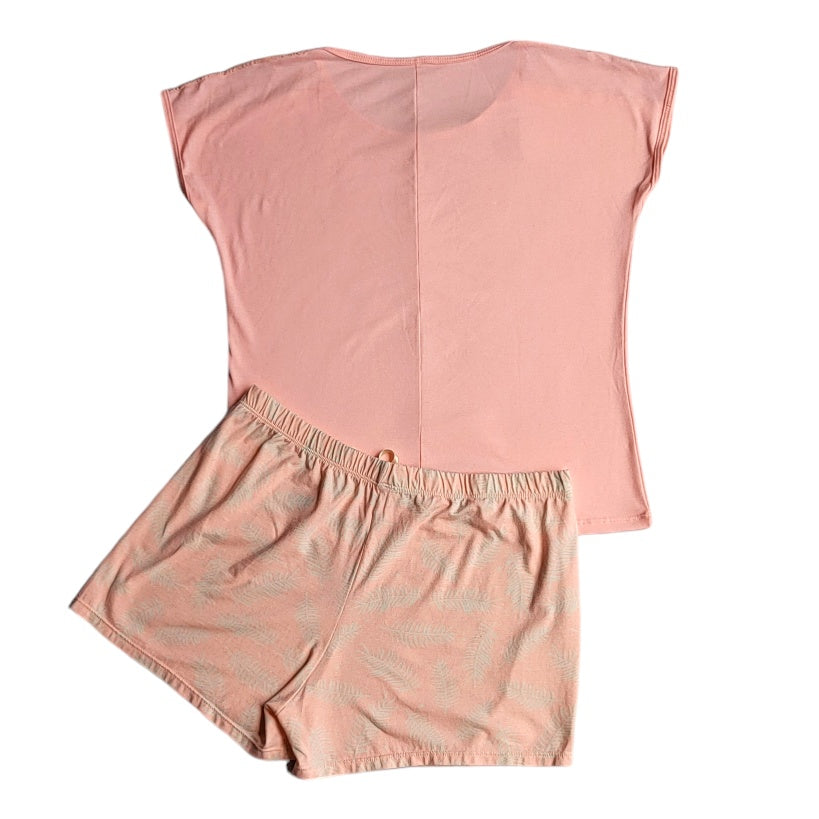 Conjunto pijama shorts mujer Talulah rosado neón Talla XL