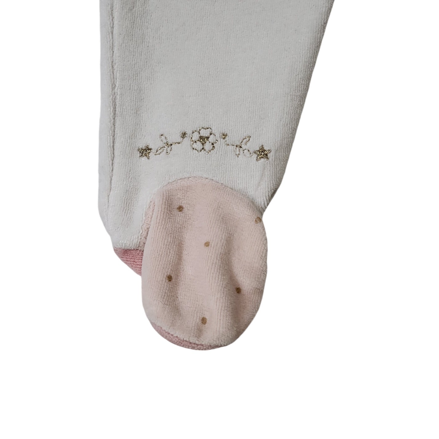 Pijama enteriza niña blanco con gato bordado  Talla 6M