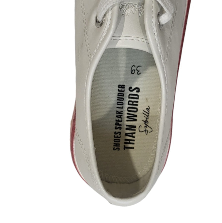 Tenis mujer Sybilla blanco con suela de plataforma arcoíris  talla 39