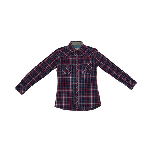 Camisa hombre United Colors of Benetton Rojo Leñadora, Cuadros azules
